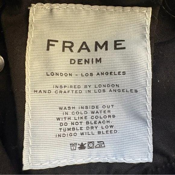 FRAME Denim Le High Flare Black Wash Jeans Womens 30 Lightly Distressed Grunge - Picture 11 of 13